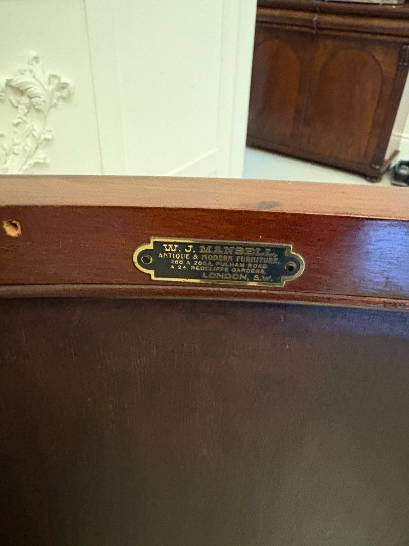 Superb Quality Antique Edwardian Mahogany Inlaid Bow Fronted Side Cabinet - Image 7